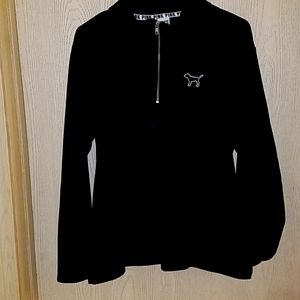 PINK- microfiber pull over/black/sz lrg